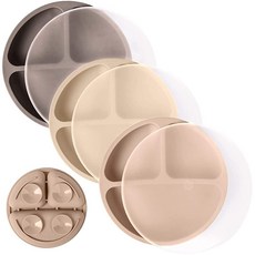 WeeSprout Suction Plates with Lids for Babies & Toddlers - 100% Silicone Dinnerware Stays Put Di, 뚜껑 포함