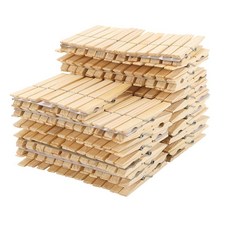 PINGEUI 200피스 8.9cm(3.5인치) 나무 옷핀 옷걸이 세탁 그림 공예용 클로즈 라인 프리미엄 클립 244640