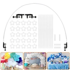 1세트 흰색 테이블 풍선 아치 키트 다른 크기 프레임 생일 파티 결혼식 화환 장식, 01 빠른, 01 White-Table-Balloon, 01 White