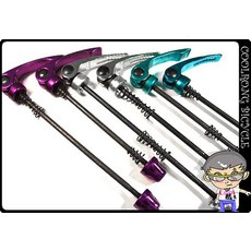 COOLRONG BICYCLE 鋁合金花鼓快拆桿, 1個, 藍前輪