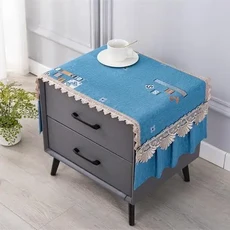 유럽 ​​꽃 먼지 커버 다목적 침대 옆 테이블 간단한 가정용 냉장고 전자 레인지 주방 액세서리 New, [14] 16, [04] 40x70cm-1pc, 13 16