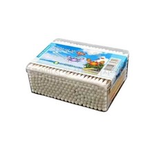 순면 나무면봉약7.4cm 약200개입 투명 사각케이스 화장면봉, 1개