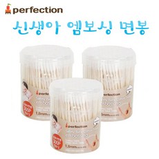 퍼펙션 신생아 엠보싱 면봉, 300개입, 3개