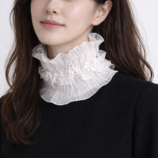 단디담은 프릴 쉬폰 머플러 레이스 넥워머