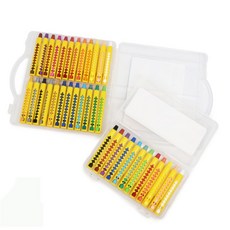 홀더 레일크레파스 유아 미술 크레파스, 24색, 1세트, 24색