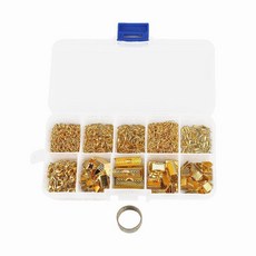 手工DIY飾品配件套裝：項鍊耳環材料、九字針龍蝦扣延長鏈鉗子工具組, 1號套盒(10格配件套裝), 1個