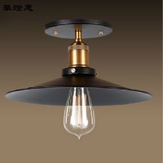【華燈惠】美式鄉村工業風小黑裙吸頂燈陽檯燈吸頂燈LOFT工業復古創意走廊燈書房過道燈玄關燈, 直徑22cm