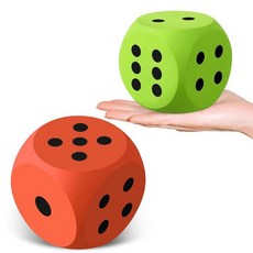 해외 Shappy 7.6cm3인치 폼 주사위 재미있는 대형 교육용 장난감 카와이 자이언트 장식 EVA 점보 빅 스퀘어 빌딩 블록 보드 게임 야간 학습 세션용블루 1개 미국매장정, 이번, 오렌지 그린.