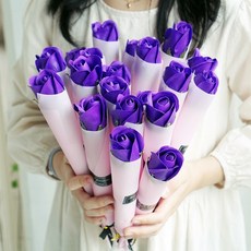 아르띠콜로 비누꽃 장미 한송이, 신비한퍼플, 20개