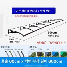현관 렉산 캐노피 고정 차양막 폴리카보네이트 방수 테라스, F. 60x600cm 브라켓 7개, 60x600cm 7개