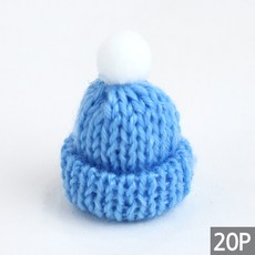 화분 크리스마트 트리 소품 장식 미니 방울 털모자 꾸미기 인테리어 가든픽 스투키, 스카이, 20개