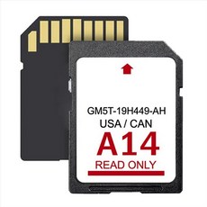 최신 2023 A14 네비게이션 카드 GM5T-19H449-AH GPS 지도 업데이트와 호환용 지도 카드 Sync 미국/캐나다 지도 SYNC 네비게이션 시스템, 검은색, 1MB