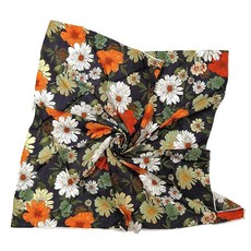 Shanlin 꽃무늬 면 반다나 55.9x55.9cm(22x22인치) 데이지-그린, 8월-국화