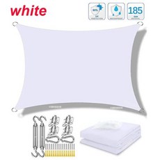 대형 사각 타프쉘 그늘막 캠핑용 야외 차양 방수 태양 그늘 항해 정원 캐노피 테라스 자동차 캔버스 천막 풀 대피소, 05 400x600cm, 176)white Set