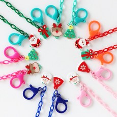 크리스마스 마스크줄 6개 세트 루돌프 산타 마스크스트랩 캐릭터 마스크목걸이