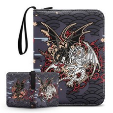 臺灣發貨 真紅眼黑龍 遊戲王卡冊 拉鏈卡冊 卡牌收纳册 多頁卡位卡冊 收納卡冊 大容量 皮质卡冊 動漫冊, 九宮格高透內頁 (送50頁900卡位),卡冊-固拉多
