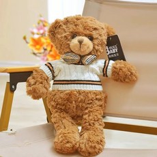 수제 테디베어 곰인형 수면인형 애착인형 곰돌이 선물 러블리, 1개, I. 흰색 옷 입은