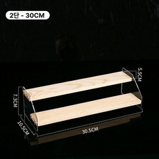 머스코 멋계단형 아크릴 전시대 수납 진열대 우드 디스플레이, 1단, 2칸 30cm