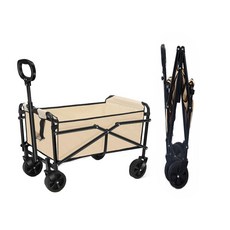 折叠露營車 - 大容量推拉折叠推車 寵物車 野外置物車 戶外野營輕便折疊簡易拉杆車 隔日到貨, 1個