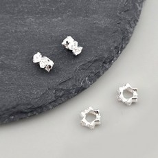 비즈톡 [SVP-07-10]순은펜던트 실버925 큐빅리본링론델 5.3x2.8mm (내경3mm) 실버론델
