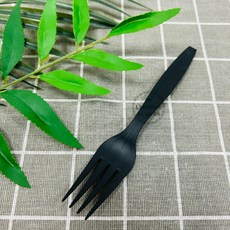 《LaHoFun》霧面黑色湯匙叉子50入/包 PP材質西餐叉匙 高質感一次性餐具, 1個, 霧面黑 叉子 50入