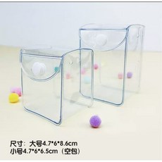 D.W PVC透明收納掛件袋 迷你立體防塵展示包, 4.7×6×6.5cm