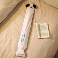 卡通注水熱水袋 長條形暖水袋 保暖熱敷 暖腳暖膝 防凍宿舍必備 [臺灣出貨], 中號-白色小狗【長約55cm】, 1個