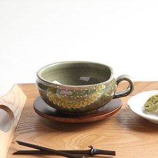 청 분청 쌍화차 잔 대추 생강 한방차 잔 죽그릇, 해바라기, 1개