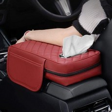 차량용 암레스트 보관함 상자 수납함 팔걸이 쿠션 콘솔박스, 미색 3-in-1 티슈+가방 7.5CM