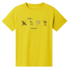 【mont-bell】童 WICKRON快乾T-鳥獸露營 黃 No.1114505-YL
