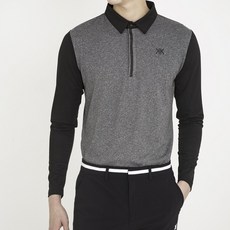 Becante男款高爾夫袖子配色長袖翻領T恤