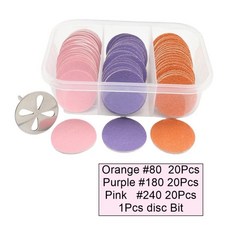 접착식 샌딩 디스크금속 네일 드릴 비트 전동 발 각질 제거용 교체 패드, 1개, 2. 60pcs shaft