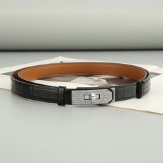 2026新款奢華設計師鱷魚皮紋腰帶 寬度2cm 鑲鑽裝飾 派對牛仔褲女用腰帶