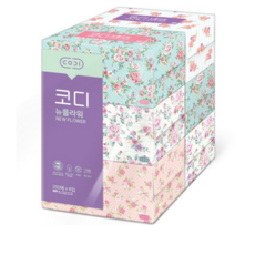 코디 뉴플라워 천연펄프 미용티슈 250매, 6개입, 1개
