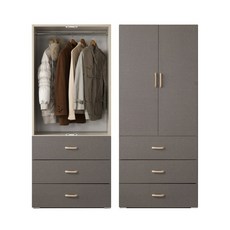 [케이컴퍼니본사] 이음3서랍도어옷장, 그레이