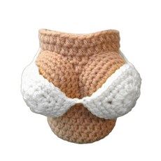 재미 있은 내열 유리 병 커버 크로 셰 뜨개질 비키니 커피 컵 커버 AntiBurn NonSlip 병 핫 컵 커버, 하얀색