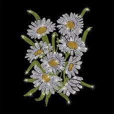 1개 유리 핫픽스 라인스톤 다리미 부착형 꽃 장식 (옷 가방 바지용) 297x210mm, 혼합색