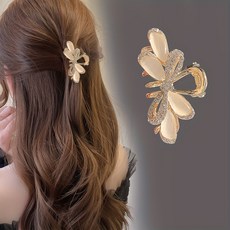 우아한 묘안석 큐빅 리본 헤어 클립