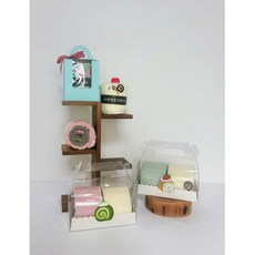 온기닮다 핸드타월 고리수건 롤케이크 포장 선물세트 (답례품용), 2개, 민트 딸기