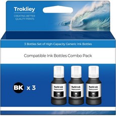 502 검정 잉크 ET3850 ET2850 ET4850 교체용 리필 병 검정색 2760 3850 ET4760 ET3760 ET2760 ET3830 ET 4850 ET2750 E, 3Black