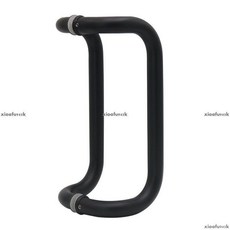 熱銷精品 玻璃門拉手 不銹鋼把手 有框門偏位斜腳圓管雙彎不銹鋼門把手 推拉門把手, 1個, 深灰色,圓管雙彎432mm長*孔400mm