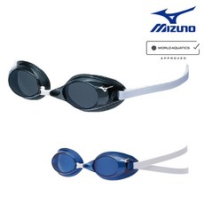미즈노 일본생산 논쿠션 레이서 물안경 수경 FINA N3JEB75010, 1개, 블랙화이트
