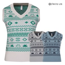 페라어스 여성 노르딕 브이넥 니트 골프조끼 AVF34R60