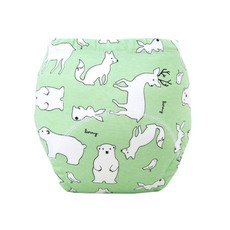 寶寶訓練褲 戒尿布學習褲 隔尿褲 內褲尿布 6層棉紗TPU透氣款 綠色動物 L 110碼 (15-20kg適用), 1個, 綠色動物,L 110碼 適合15-20kg