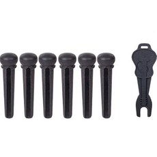 코네임 기타 고급 브릿지핀 블랙 6p + 브릿지 핀 리무버 세트, 2세트
