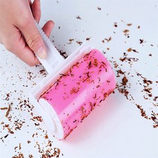 한스온 반영구 사용 반려동물 털 청소 밀대 침구 머리카락 청소, 빨강