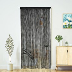 YaoYue 출입구 스트링 커튼 도어 커튼 보헤미안 히피 걸이식 프린지 룸 디바이더 파티오 침실 옷장 주방 세탁물 방 창문 벽 문 장식용(39x79인치/100x200cm