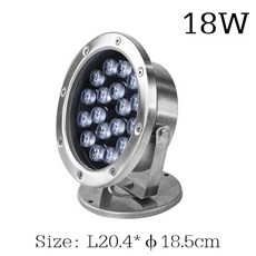 IP68 Led 수중 조명 3W 6w 9W 12W 18w 24w RGB 야간 램프 야외 정원 수영장 파티 풍경 DC 12V 24V, 06 18W_11 DC 24V Green, 1개