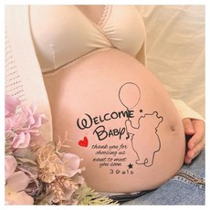 임신 사진 스티커 바디 페인트 타투 스티커 아기 남자 아이 여자 아이 라인아트 I5 심플 귀엽고 세련된 선물 출산 축하 마타니티 스티커 임산부 배 셀프 포토 임신 사진 스티커 붙이