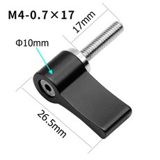 FEICHAO 알루미늄 L 타입 조임 핸들 나사 잠금 조정 가능한 7 자형 노브 나사 M5 M4 M4x17 M5x20 조정 가능한 DSLR SLR 카메라, M4x17 Black, 1) M4x17 Black - 다이빙 및 스노클링, 1개, [11] M4x17 Black